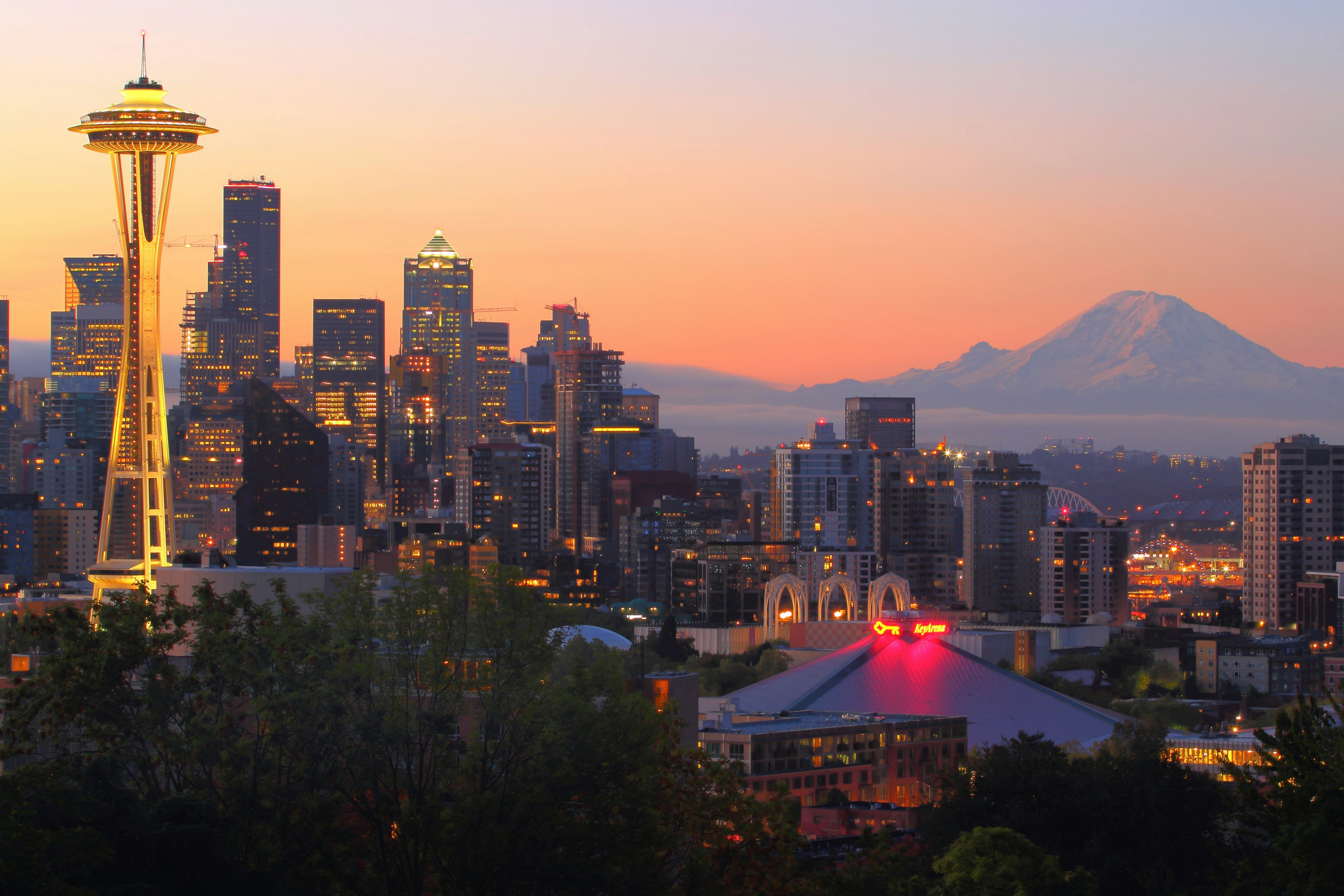 aerial photography of Space Needle, Washington